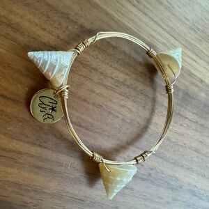 White, Handmade, Shell Bangle Bracelet